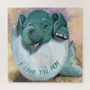 Puzzle mit Elefanten in Ei - ich Liebe Sie MAMA