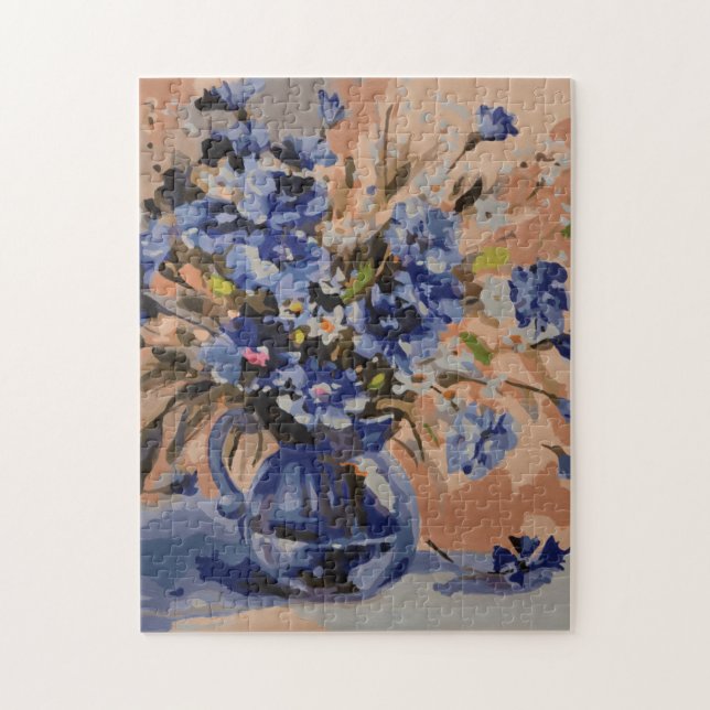 Puzzle mit Farbeffekt in blau (Vertikal)
