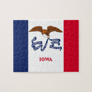 Puzzle mit Flagge des Iowa-Staat