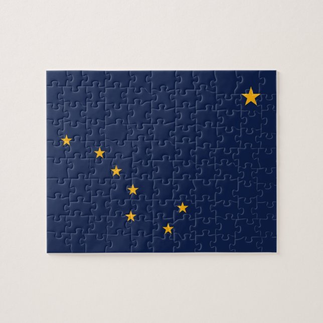 Puzzle mit Flagge des Staat Alaska (Horizontal)