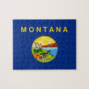Puzzle mit Flagge des Staat Montana