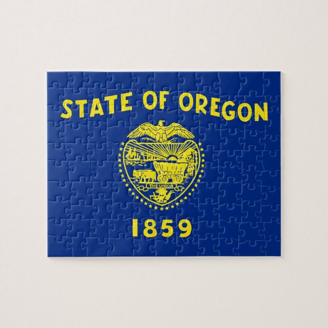 Puzzle mit Flagge des Staat Oregon (Horizontal)