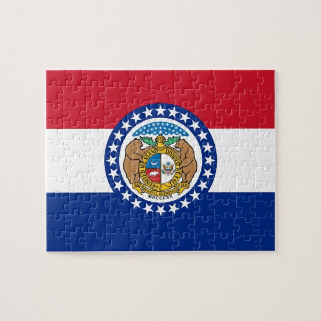 Puzzle mit Flagge des Staat von Missouri (Horizontal)