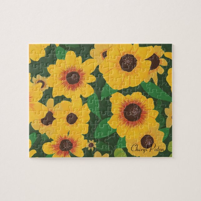Puzzle mit gelben Sonnenblumen (Horizontal)