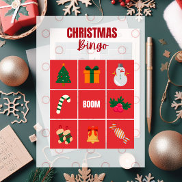 Puzzle mit Illustriertem Weihnachtsgeschenk in Rot