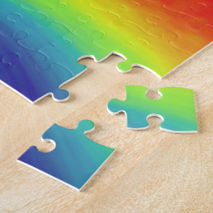 Puzzle mit Regenbogenwellen