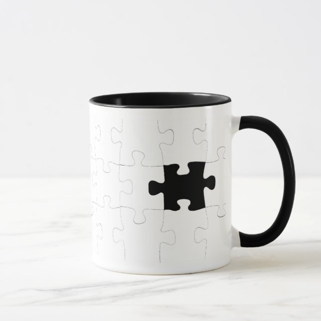 Puzzle mit vermisstem Stück Tasse (Rechts)