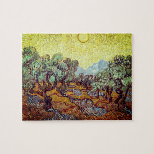 Puzzle mit Vincent Van Gogh's "Olivenbäumen"