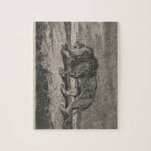 Puzzle mit Vintager Löwenkarte