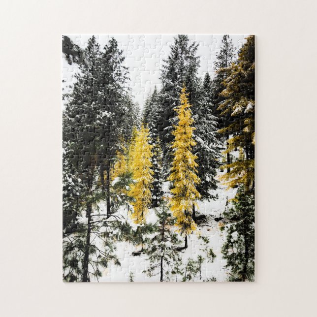 Puzzle mit zwei gelben Bäumen (Vertikal)