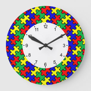 Puzzle nahtloses Muster-22675 Große Wanduhr