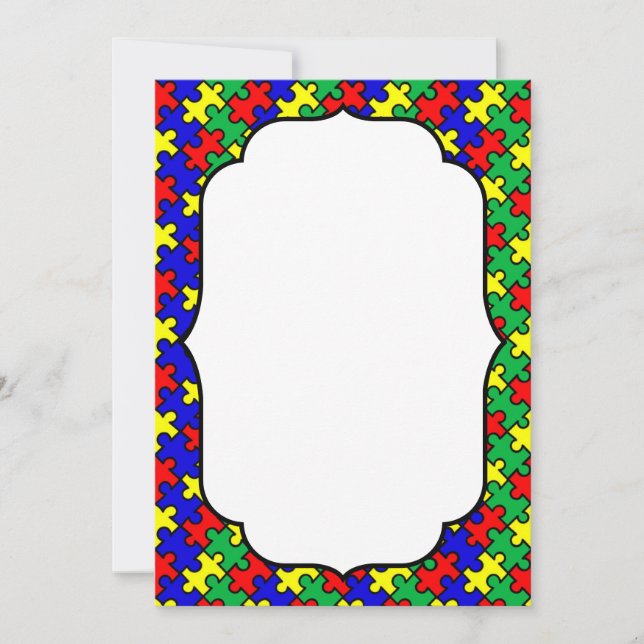 Puzzle nahtloses Muster Einladung (Vorderseite)