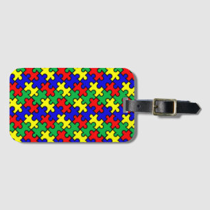 Puzzle nahtloses Muster Gepäckanhänger