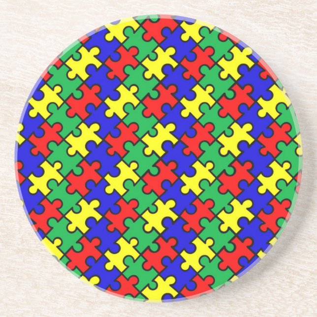 Puzzle nahtloses Muster Getränkeuntersetzer (Vorne)