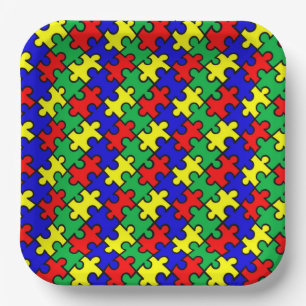 Puzzle nahtloses Muster Pappteller