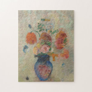 PUZZLE: Odilon Redon Blumen in blauer Vase Fein A Puzzle