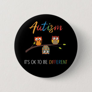 Puzzle Owl Niedlich Autismus Bewusstsein Autistisc Button