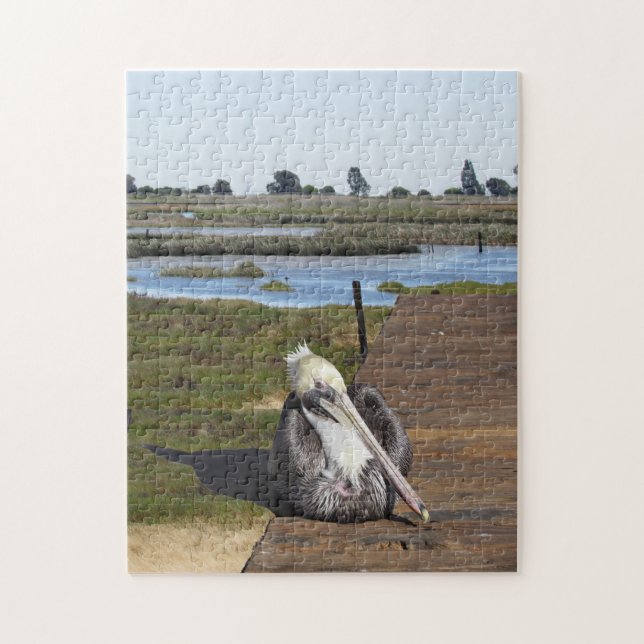 Puzzle - Pelican am Pier in Marsh (Vertikal)