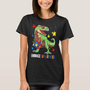 Puzzle Piece Autismus T Rex Dinosaur Umarme Anders T-Shirt