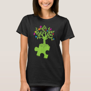 Puzzle Piece Baum Autismus-Bewusstsein und Unterst T-Shirt