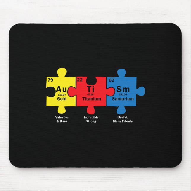 Puzzle Piece Chemieelemente Cool Autismus Awarene Mousepad (Vorne)