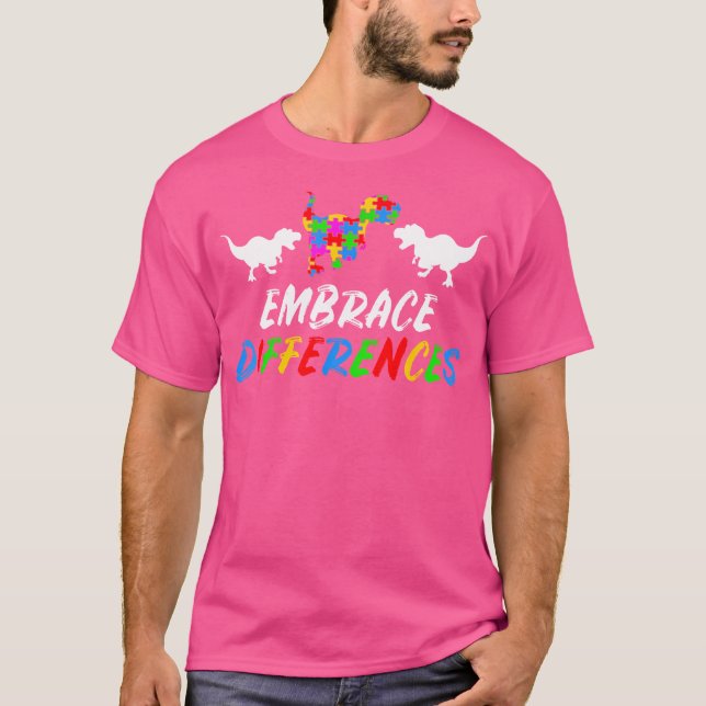 Puzzle Piece Geschenk Kinder Dino Trex T-Shirt (Vorderseite)