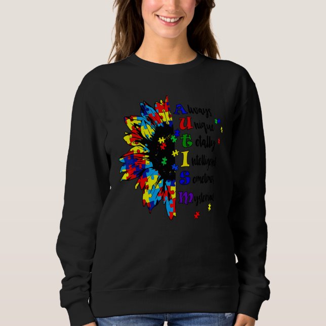 Puzzle Piece Sonnenblumen Autismus Sensibilisierun Sweatshirt (Vorderseite)