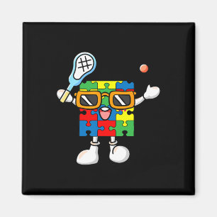 Puzzle Piece spielen Lacrosse Autism Awareness Boy Magnet