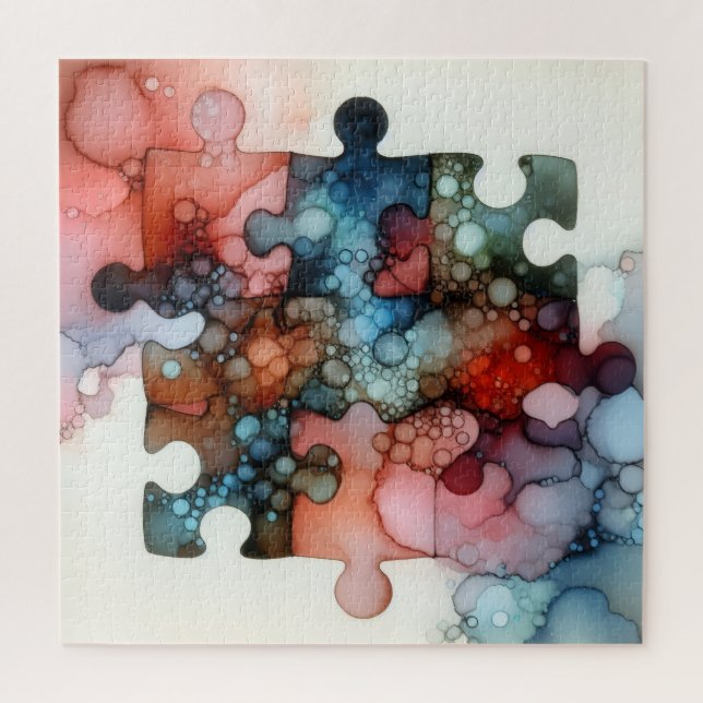 Puzzle Pieces Alcohol Ink (Vertikal)