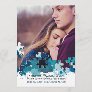 Puzzle Pieces Foto Ankündigung Datum freihalten