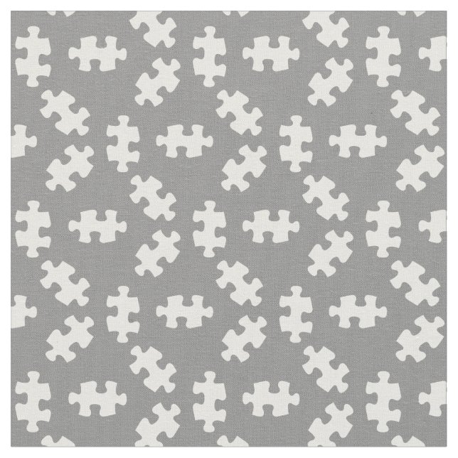 Puzzle Pieces Grau und Weiß Stoff (Nahaufnahme)