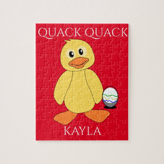 Puzzle"Quack mit Ente & Ei. Name des Kindes. Puzzle (Vertikal)
