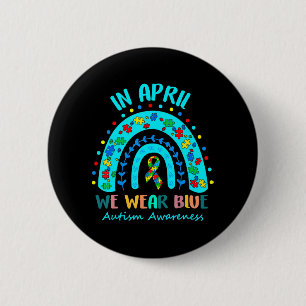 Puzzle Regenbogen im April tragen wir blauen Autis Button