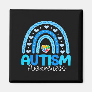 Puzzle Regenbogen im April tragen wir blauen Autis Magnet