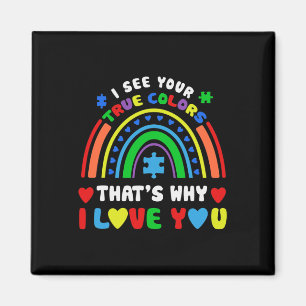 Puzzle Regenbogen im April tragen wir blauen Autis Magnet