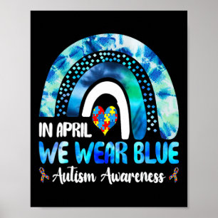 Puzzle Regenbogen im April tragen wir blauen Autis Poster