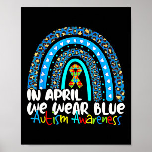 Puzzle Regenbogen im April tragen wir blauen Autis Poster