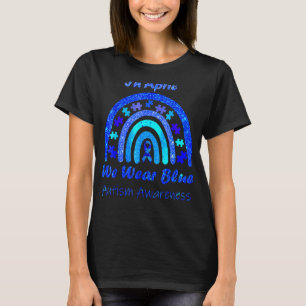 Puzzle Regenbogen im April tragen wir blauen Autis T-Shirt