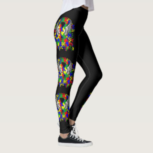Puzzle Ribbon mit Flügeln Leggings