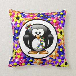 Puzzle Ribbon Penguin Kissen
