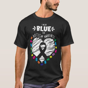 Puzzle Ribbon-Unterstützung bei blauer Autismus-Be T-Shirt