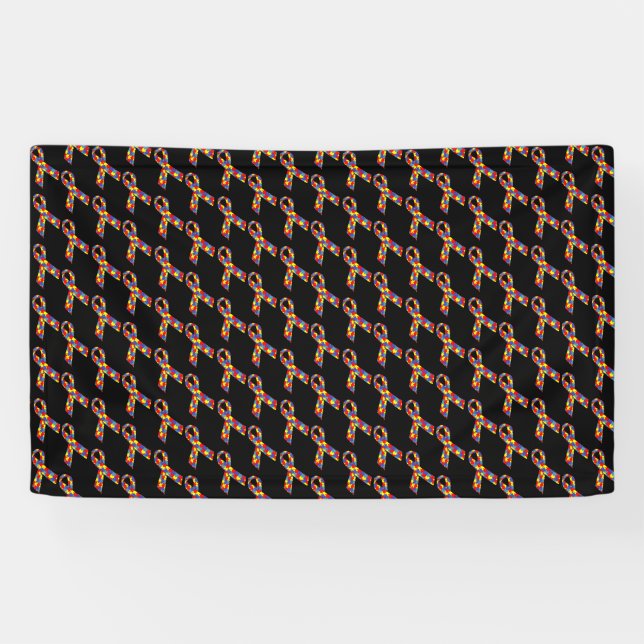 Puzzle Ribbons gepolstertes Muster Banner (Horizontal)