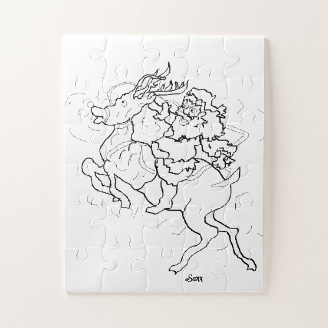 Puzzle : Santa & Rudolph (Vertikal)