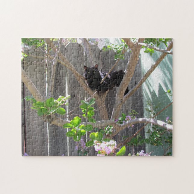 Puzzle - Schwarze Katze im Baum (Horizontal)