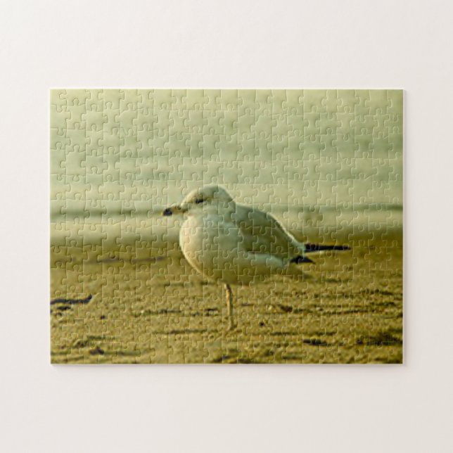 Puzzle - Seagull bei Sonnenuntergang (Horizontal)