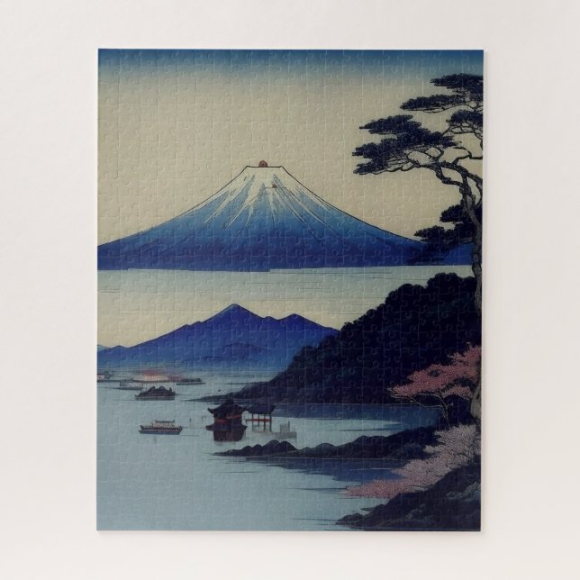 Puzzle - See, Kiefer und Berg - Japan (Vertikal)