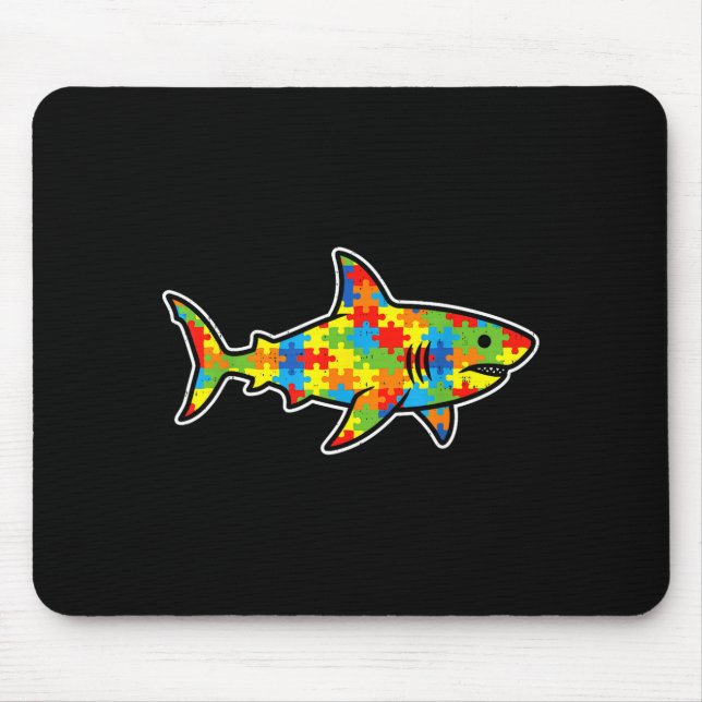 Puzzle Shark Neurodiversität Autismusanerkennung L Mousepad (Vorne)