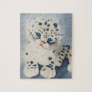 Puzzle Snow Leopard Niedlich Big Cat Puzzle für Ki