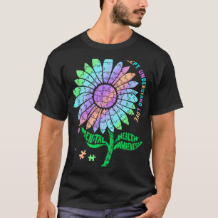 Puzzle-Sonnenblume für psychische Gesundheitsaufkl T-Shirt