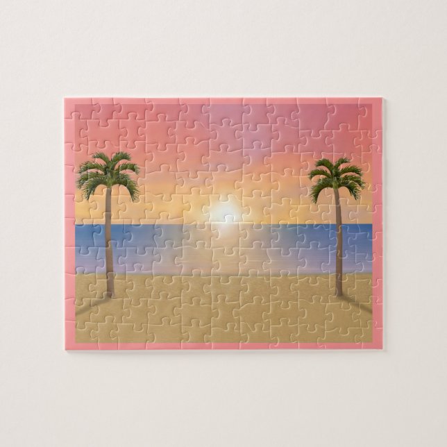 Puzzle: Sonnenuntergang / Sonnenaufgang Beach Szen Puzzle (Horizontal)